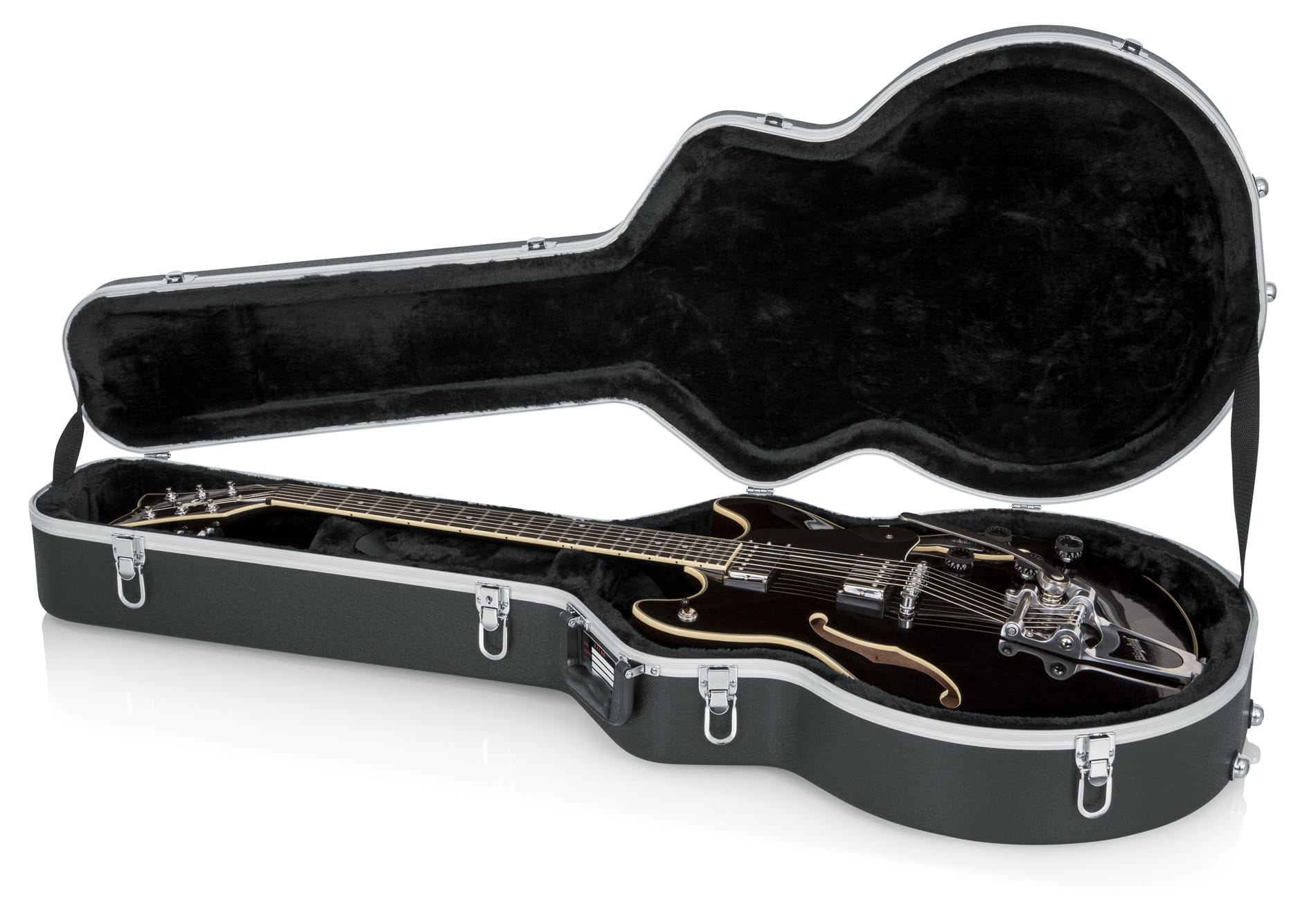 Semi hollow store body guitar case