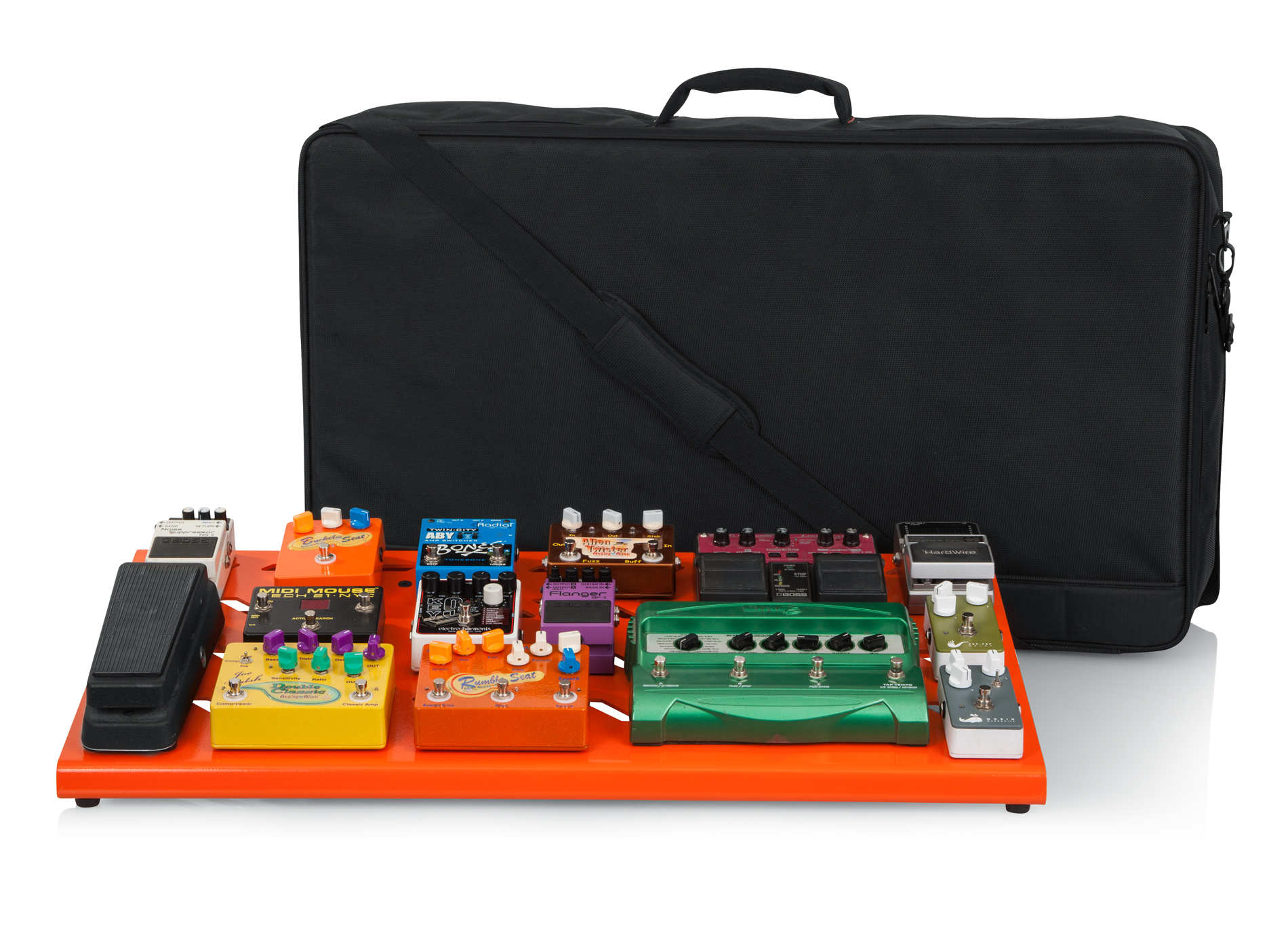 Orange Aluminum Pedal Board; XL w/ Carry Bag-GPB-XBAK-OR