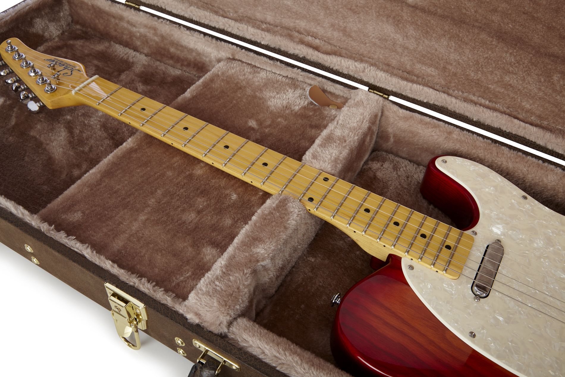 Electric Guitar Deluxe Wood Case, Vintage Brown-GW-ELECT-VIN