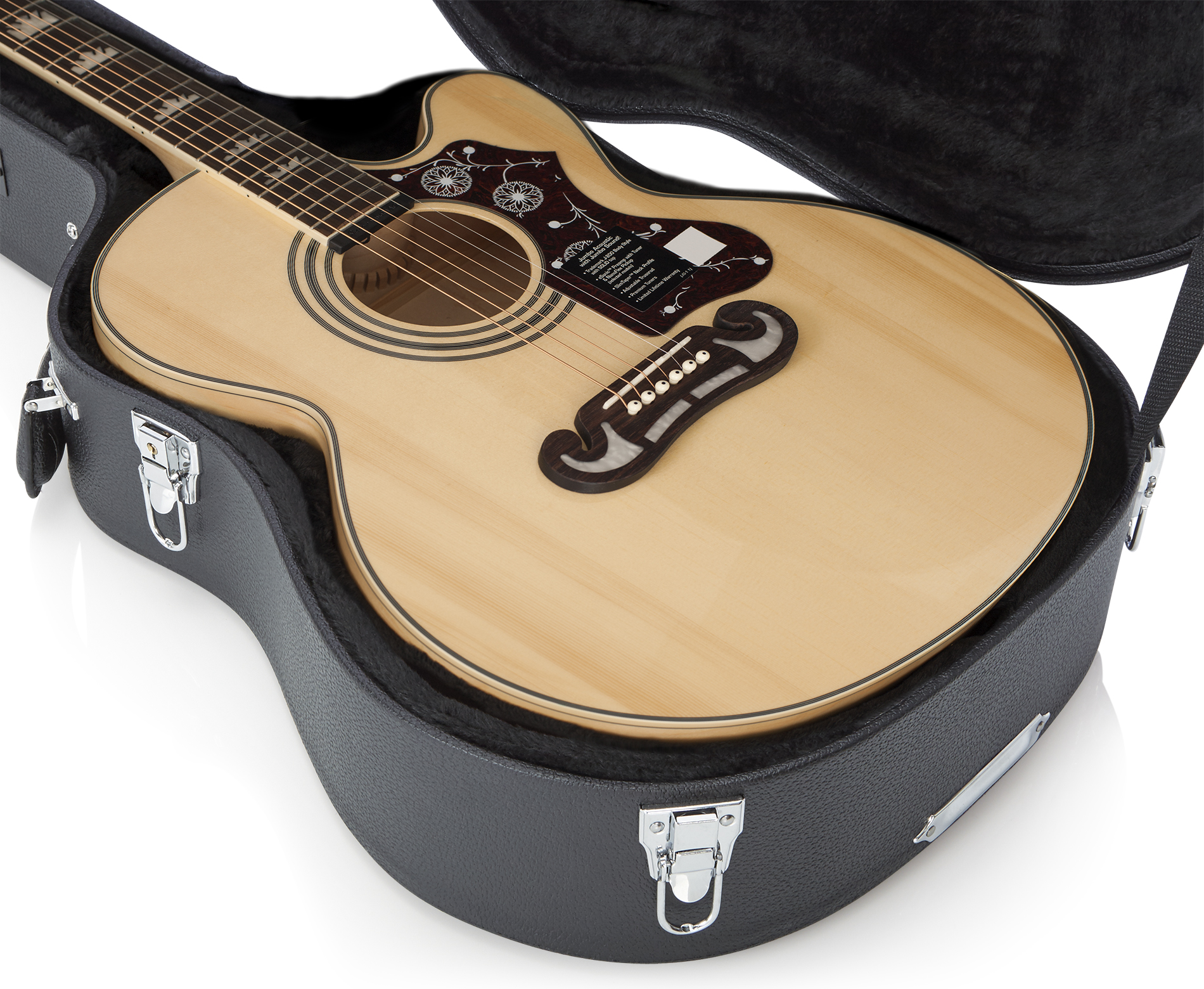 Jumbo Acoustic Guitar Deluxe Wood Case-GW-JUMBO