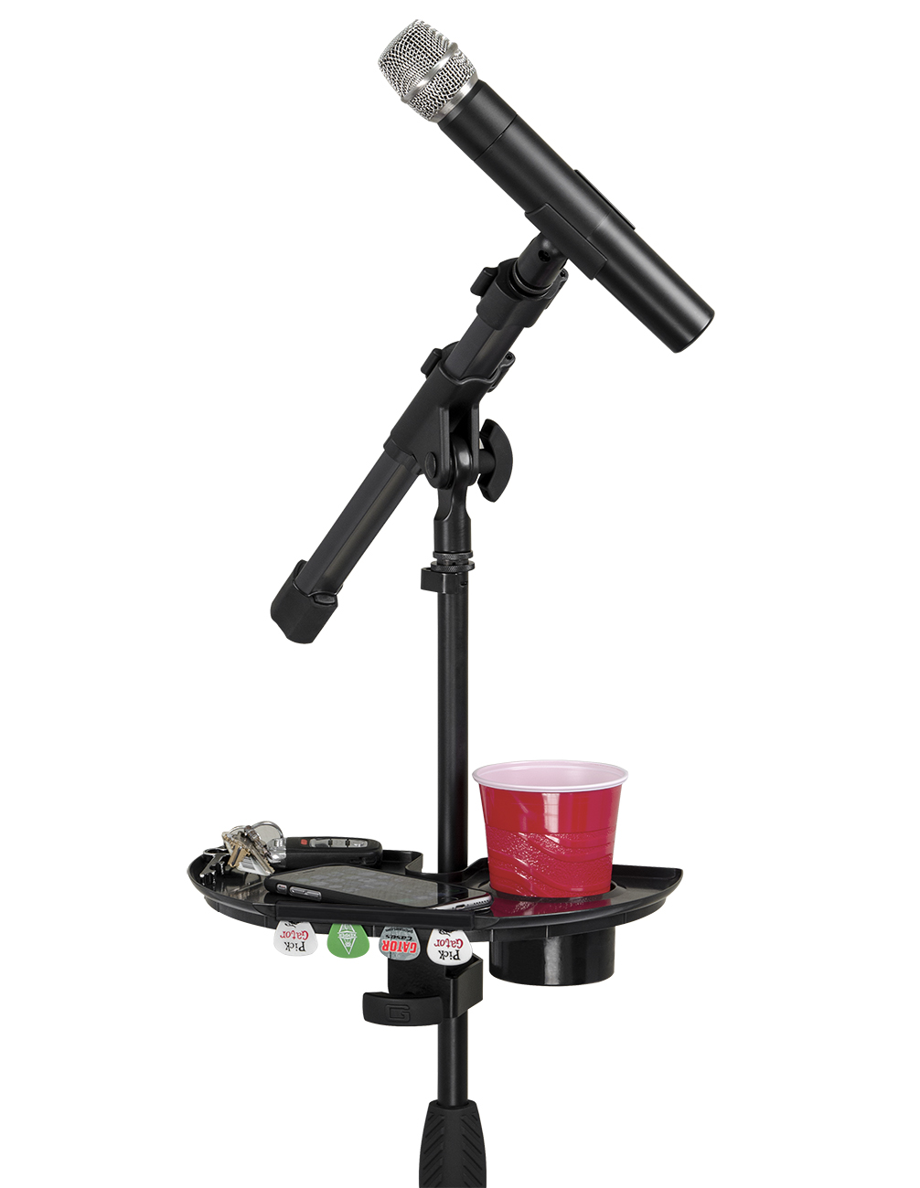Mic Stand Accessory Tray with Drink Holder-GFW-MICACCTRAY