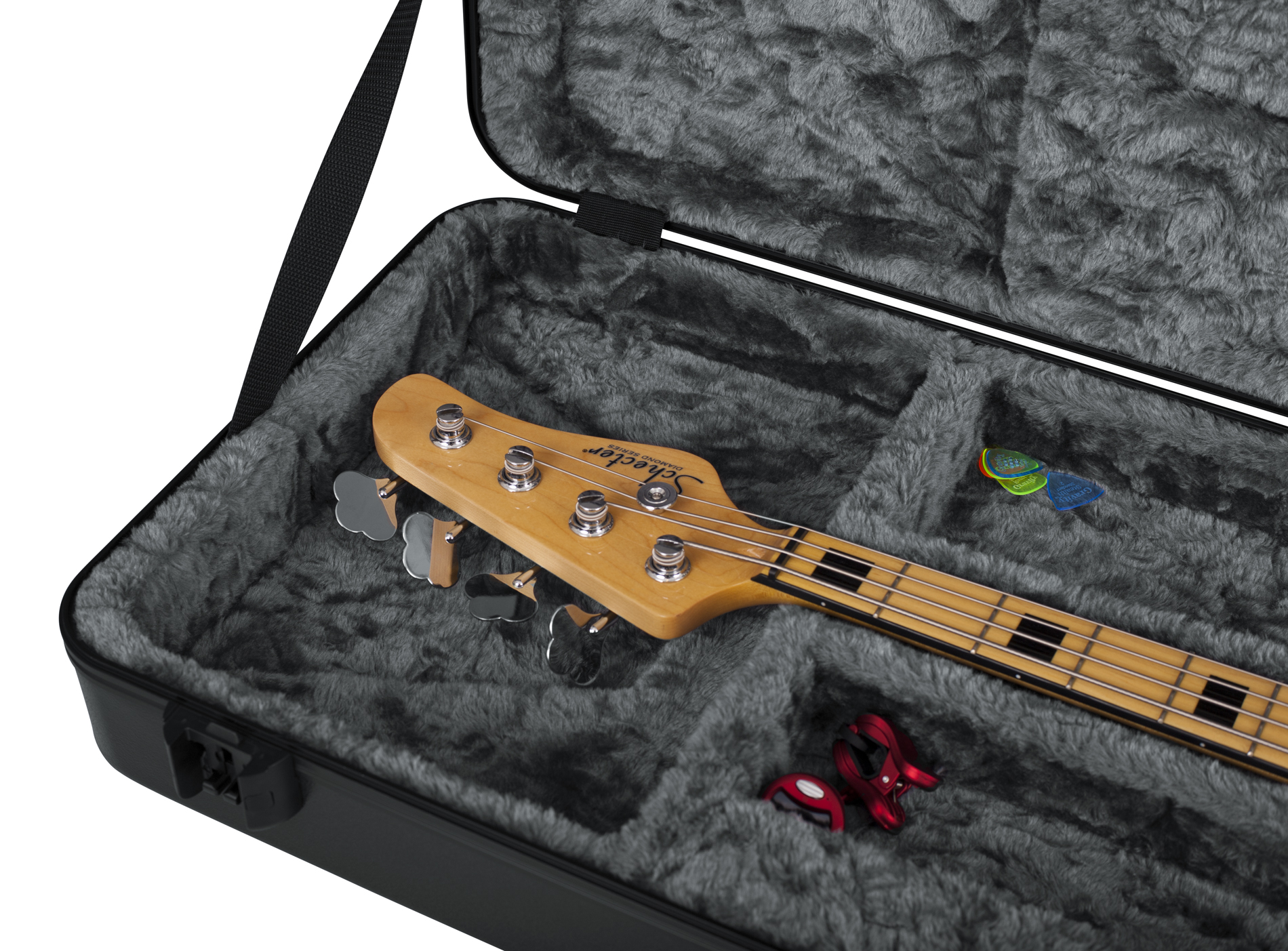 TSA ATA Molded Bass Guitar Case with LED Light-GTSA-GTRBASS-LED