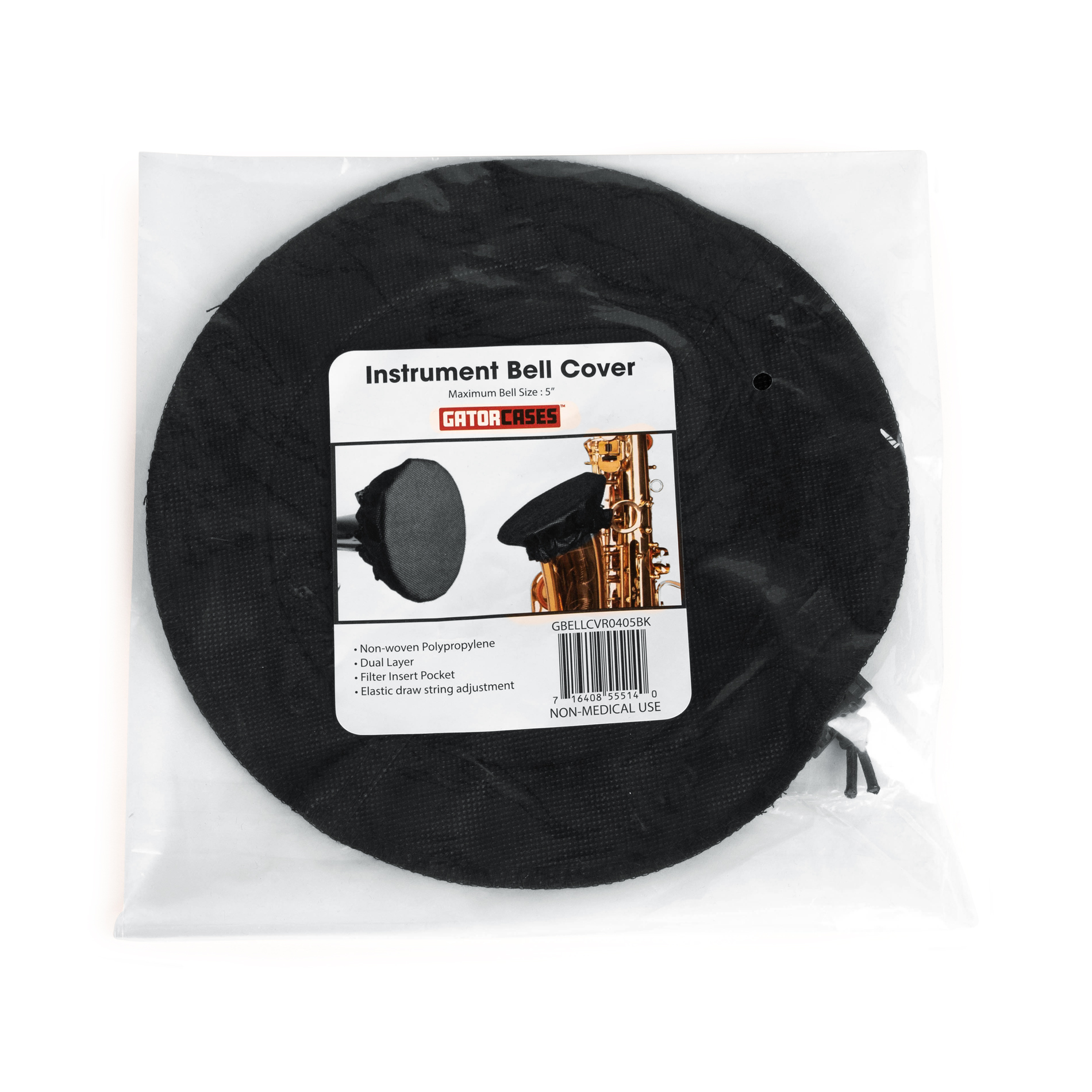 Black Bell Cover with MERV 13 filter, 14-15 Inches-GBELLCVR1415BK