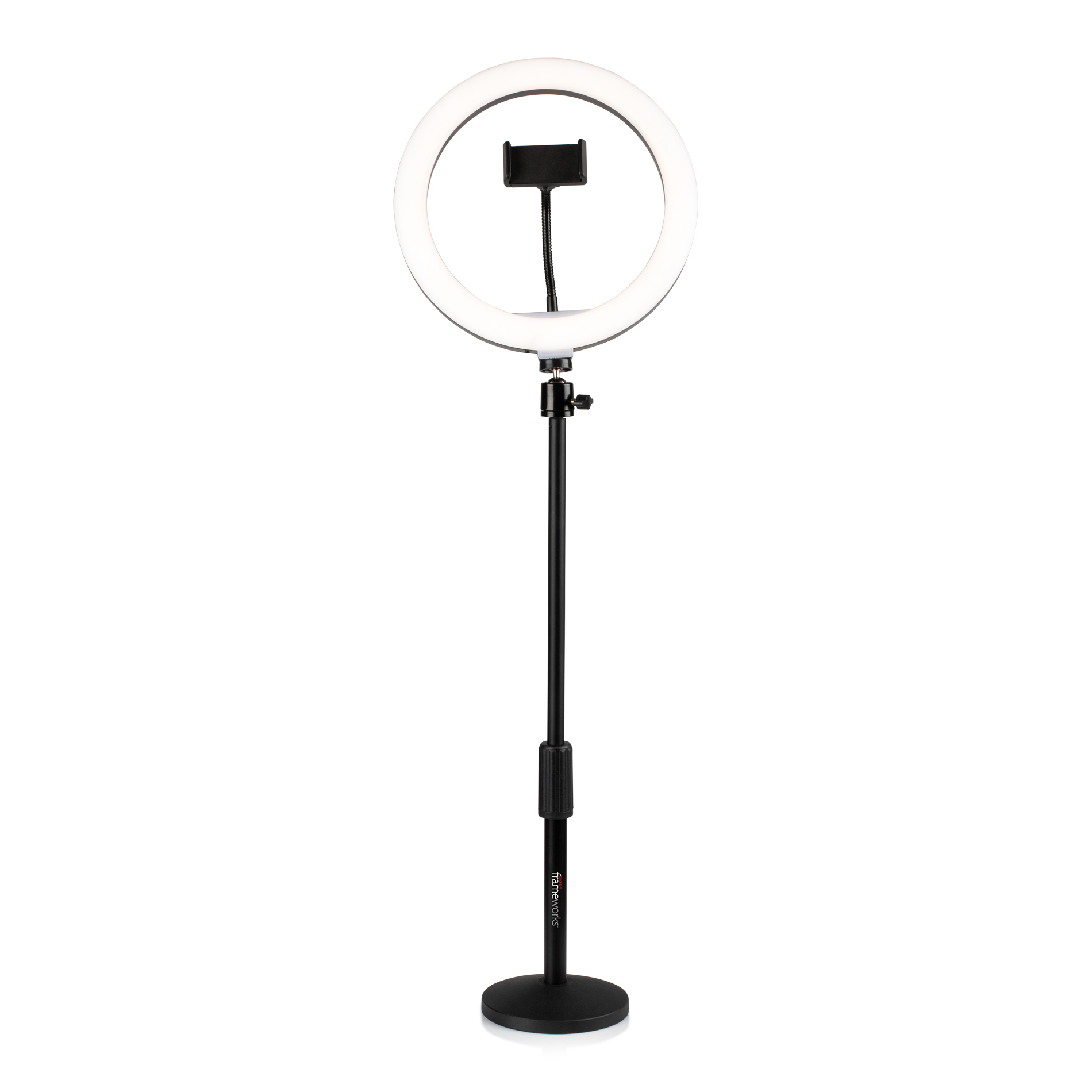 Ring Light Round Base Desktop Stand W/ Phone Clamp-GFW