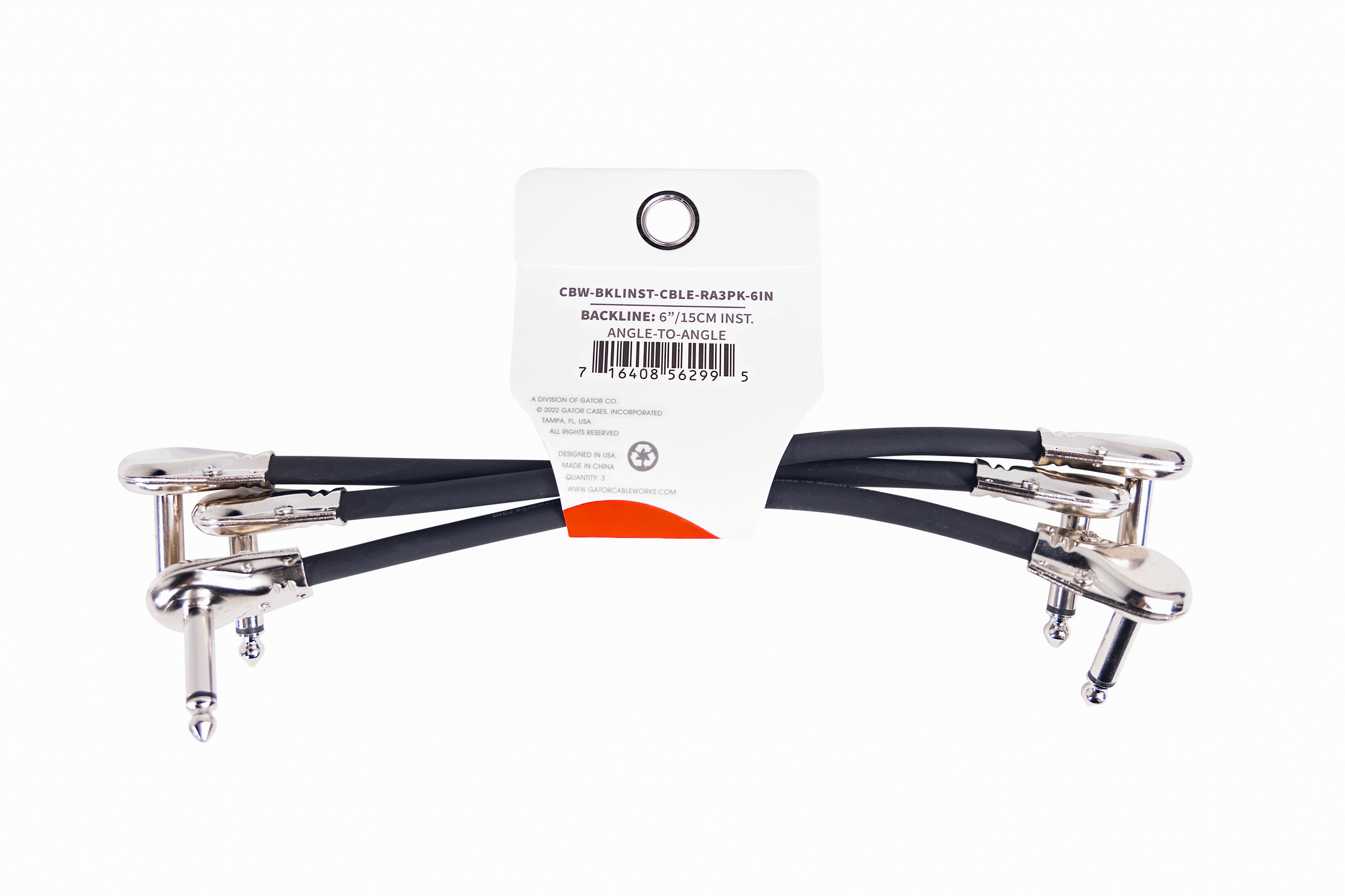 3-Pack of 6 Inch RA to RA Patch Cables