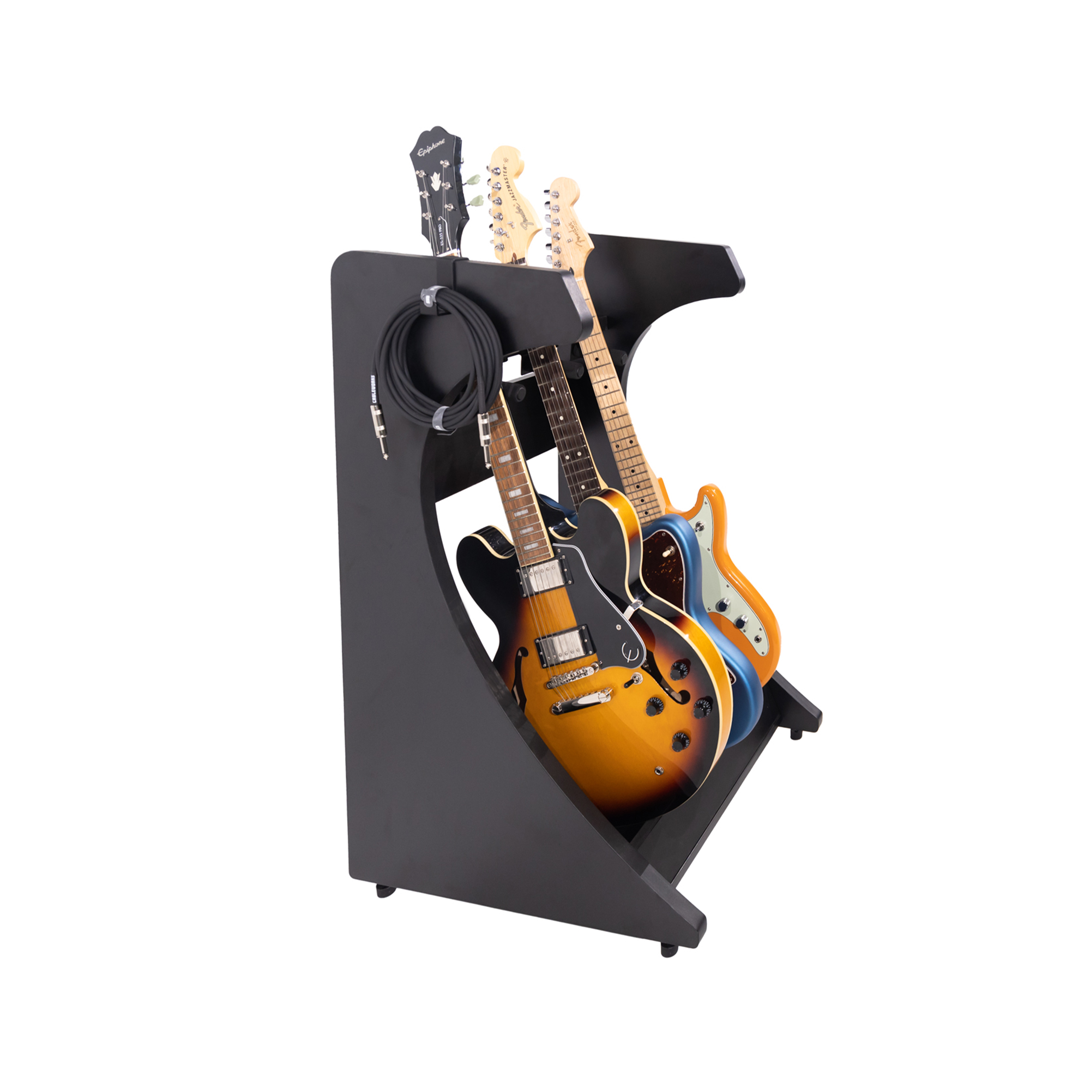 Elite Three Electric/Acoustic Guitar Rack – Black-GFW-ELITEGTR3RK-BLK