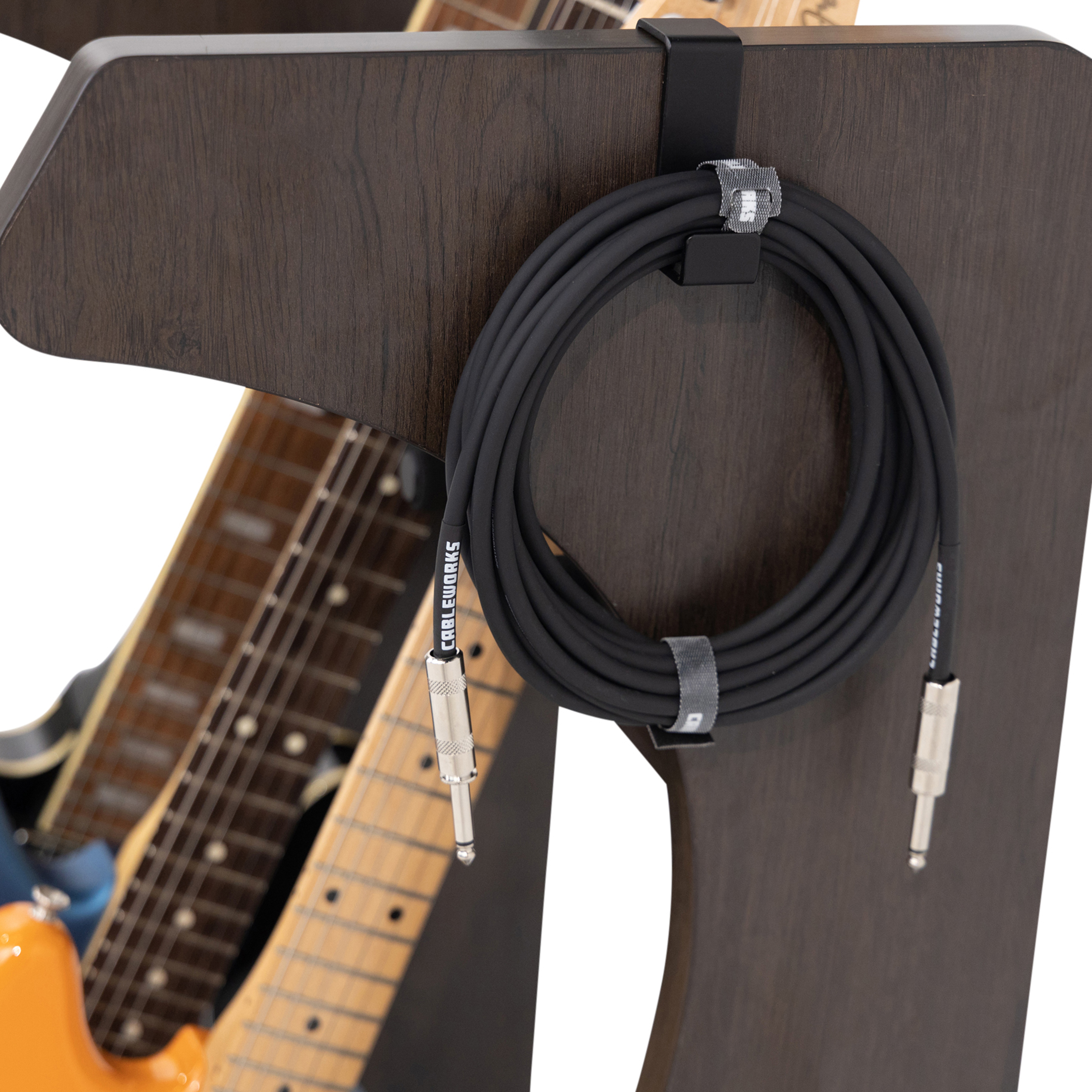 Elite Three Electric/Acoustic Guitar Rack – Brown-GFW-ELITEGTR3RK-BRN