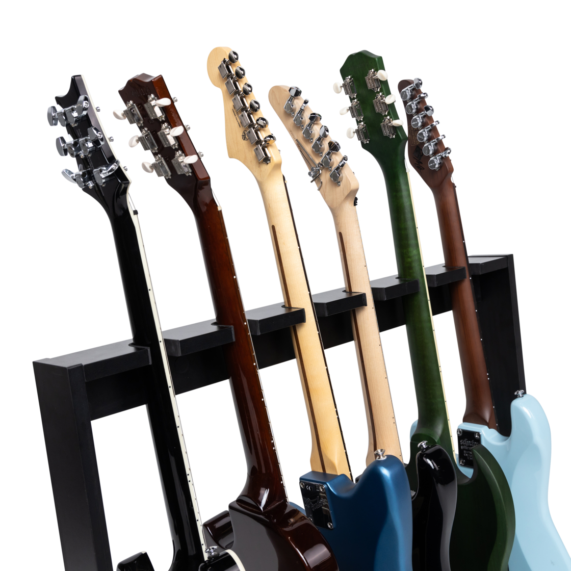 Wooden Guitar Rack for Up to 6 Guitars – BLK